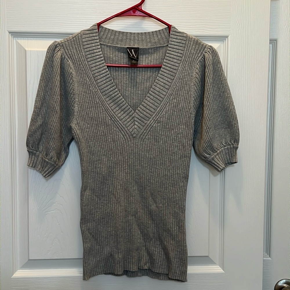 Worthington M Gray Sweater blouse NWOT